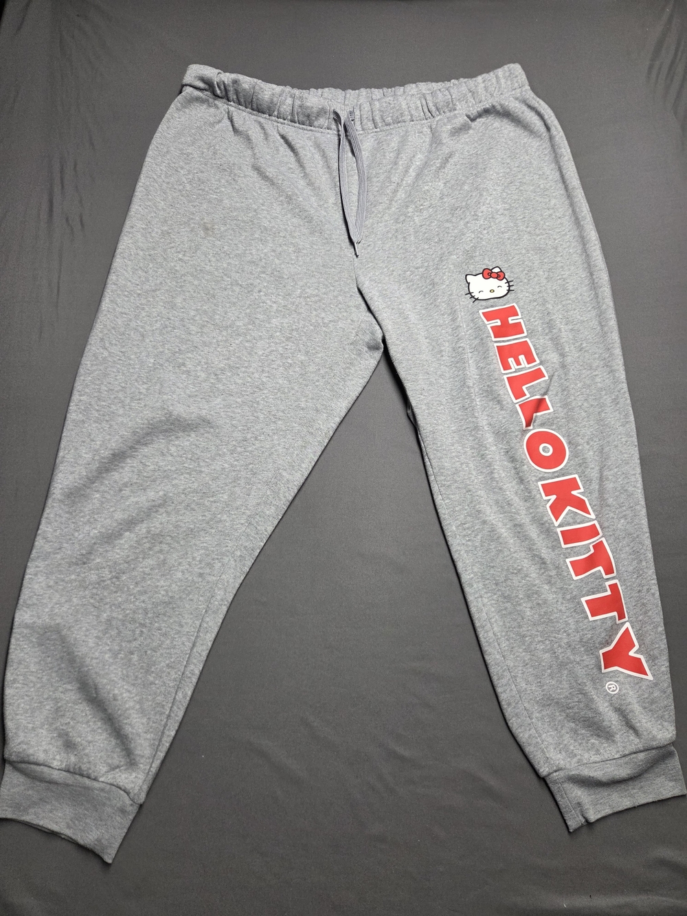 Sanrio Hello Kitty Mad Engine Grey Fleece Joggers Sweatpants Plus Size 4X 4XL